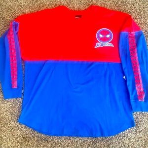 NEW Universal Studios Marvel The Amazing Spiderman Jersey Adult XL Red Blue